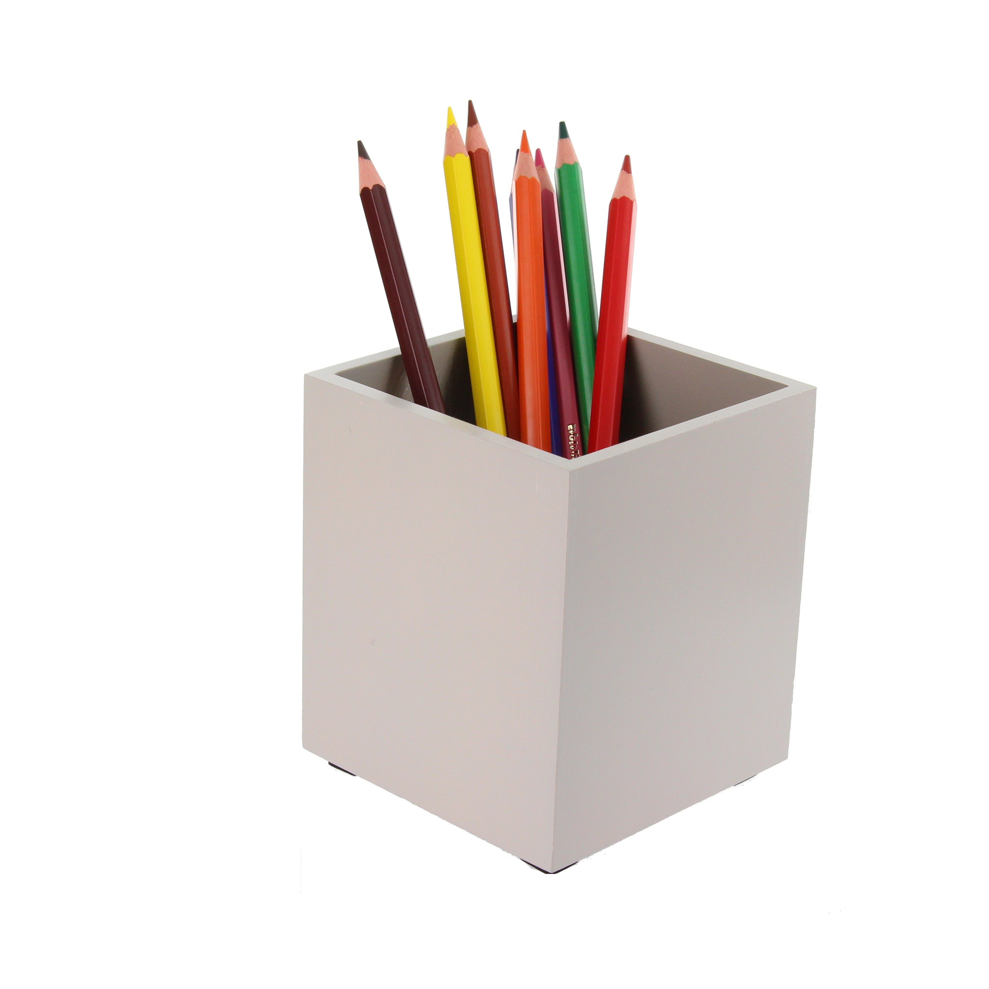 Pot a crayons en bois teinte taupe.jpg