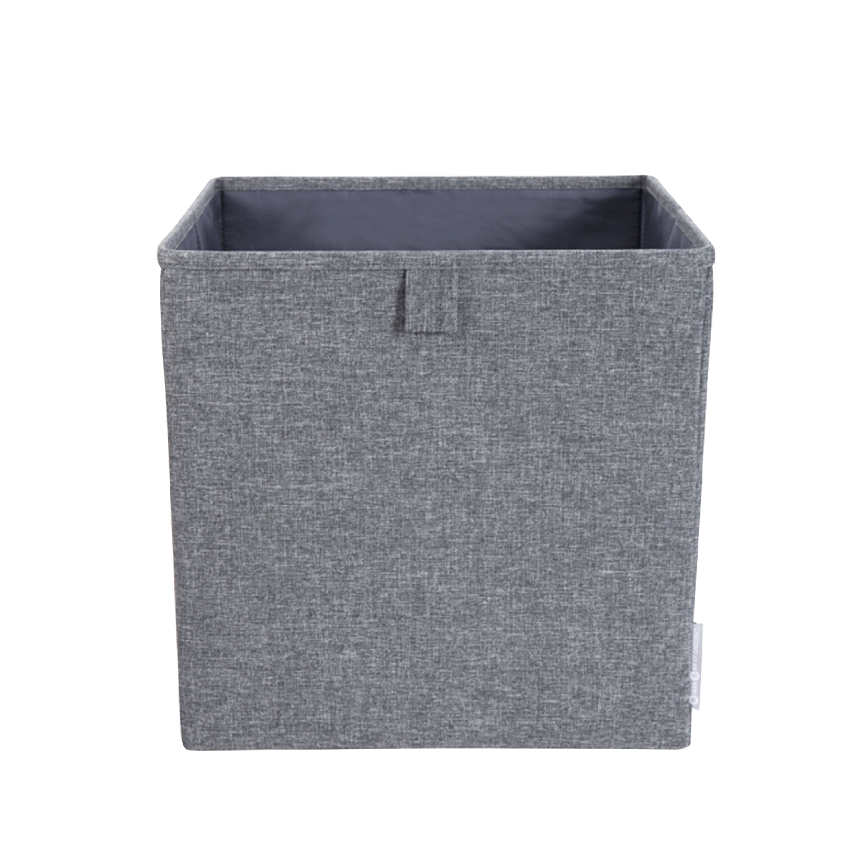 Boîte de rangement cube - tissu gris chiné