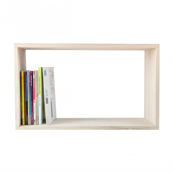 Etagere Murale Bois Naturel : Etag?re murale en bois naturel – Rectangulaire Etagere Murale Bois Naturel : Etag?re murale en bois naturel – Rectangulaire