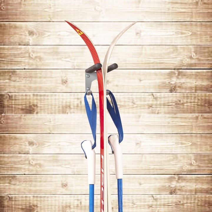 Support mural skis et bâtons - Rangement ski