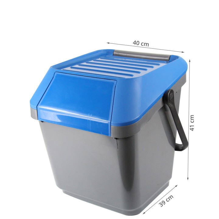 Poubelle de recyclage bleue empilable - Tri - Cuisine