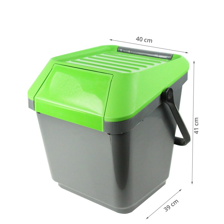 Poubelle de recyclage verte empilable -Tri -Cuisine