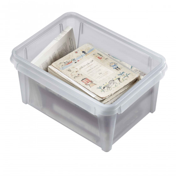 4 X Sacs en Plastique Clair Boîtes De Rangement utile Home Office Organisateur conteneurs 19 L