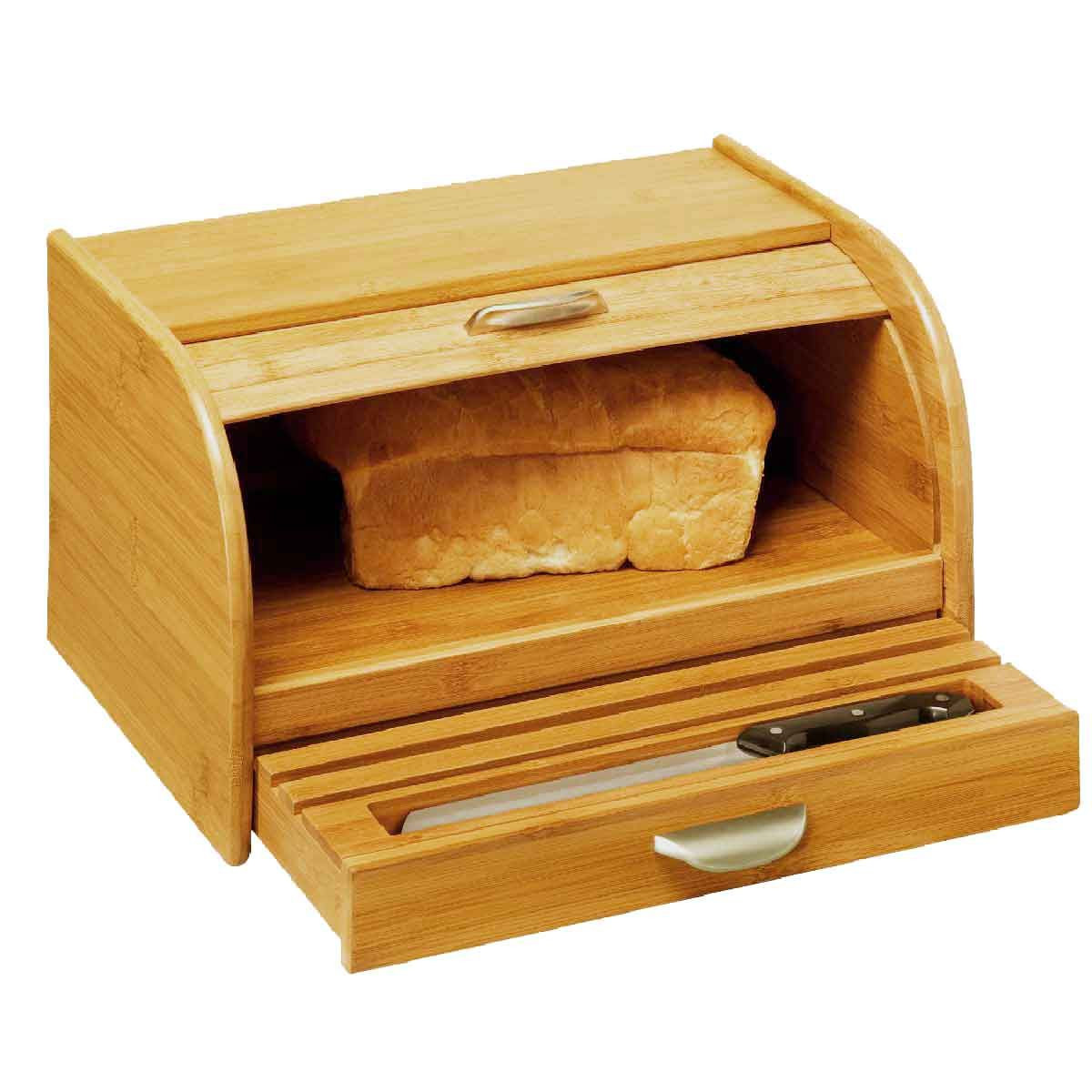 Boîte à pain avec planche à découper - En bambou