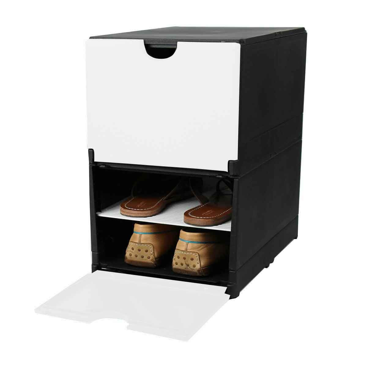 Rangement chaussure en plastique noir 4 paires