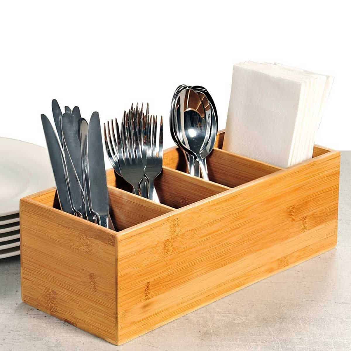 Range couverts vertical en bambou