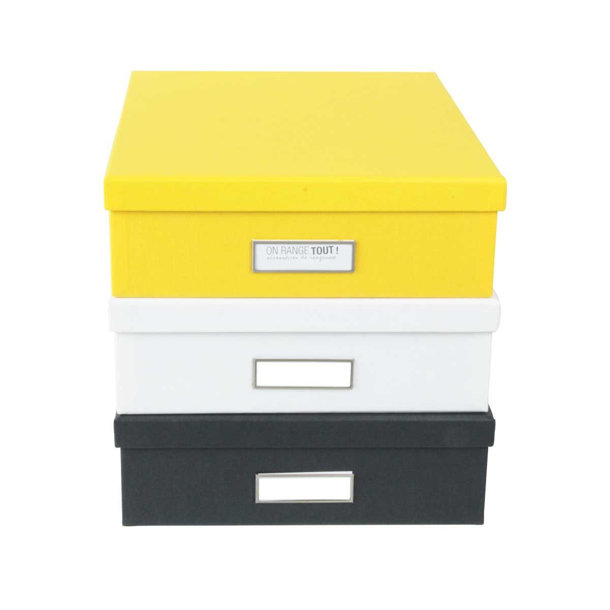 Boite De Rangement A4 Carton Jaune