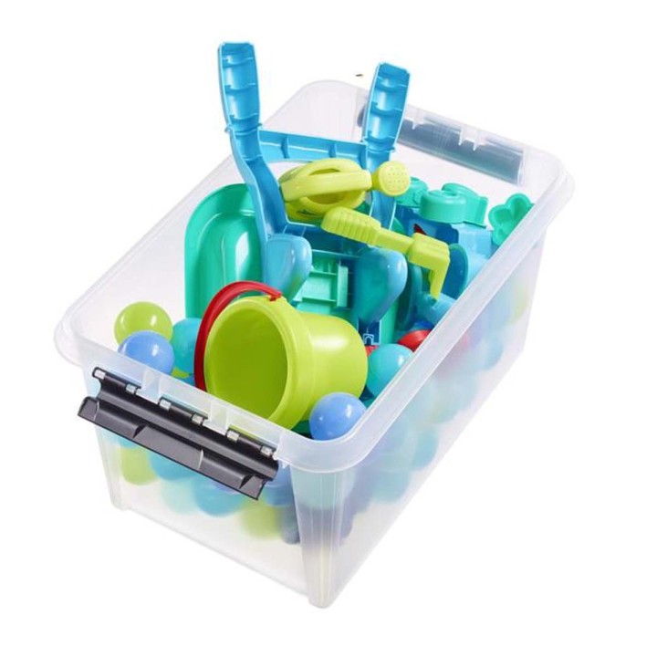 Grande boîte de rangement en plastique transparent avec couvercle - 47 litres