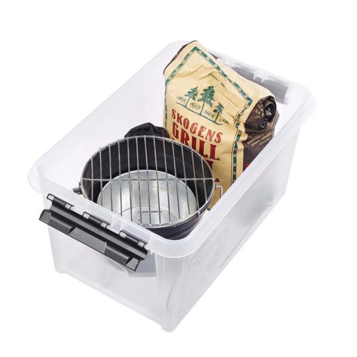 Grande boîte de rangement en plastique transparent avec couvercle - 47 litres