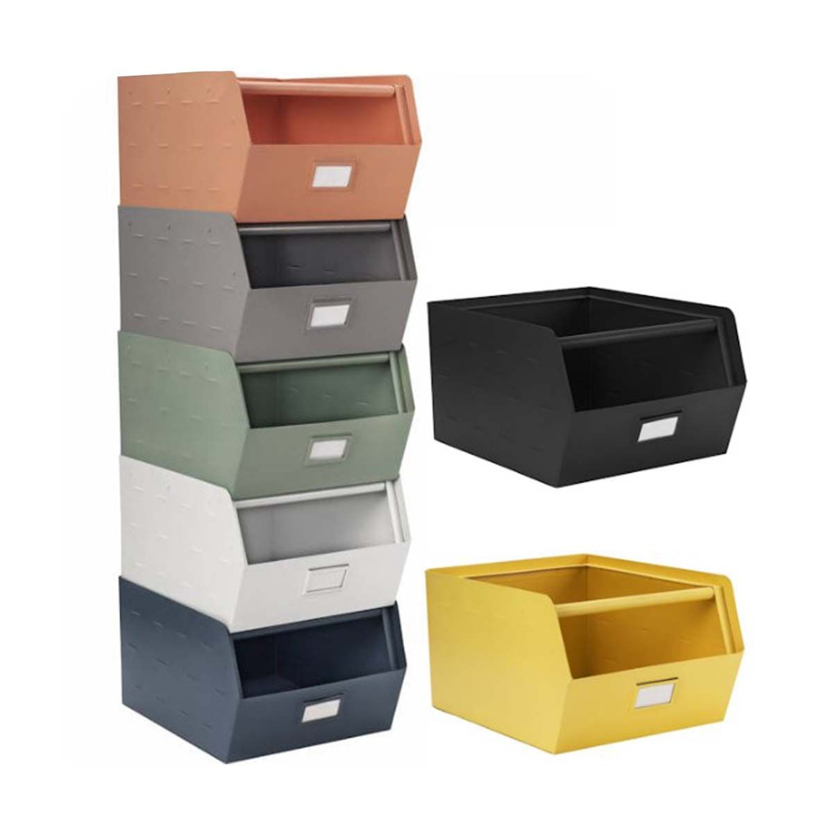  Casier de rangement  empilable en m tal rose avec porte 
