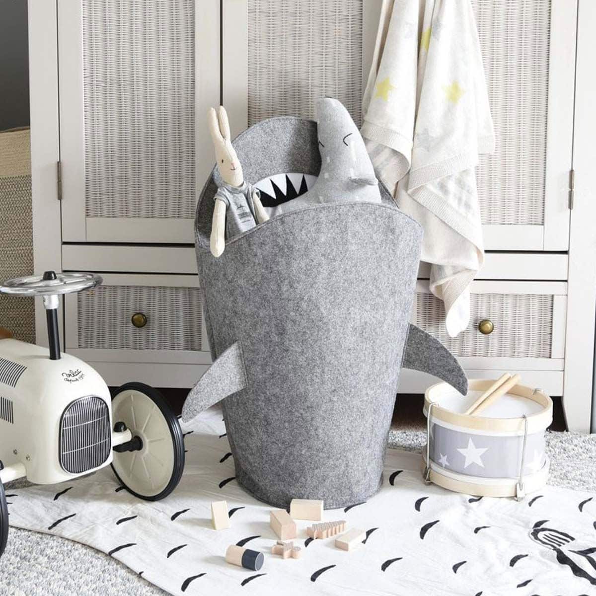 Tnfeeon Grand Sac de Haricot farci Chaise Requin Apparence Organisateur de Stockage de Jouets pour Jouets en Peluche Jouets g/éant Organisateur de Pouf g/éant 31.5 Bleu 31.5 19.69 Pouces