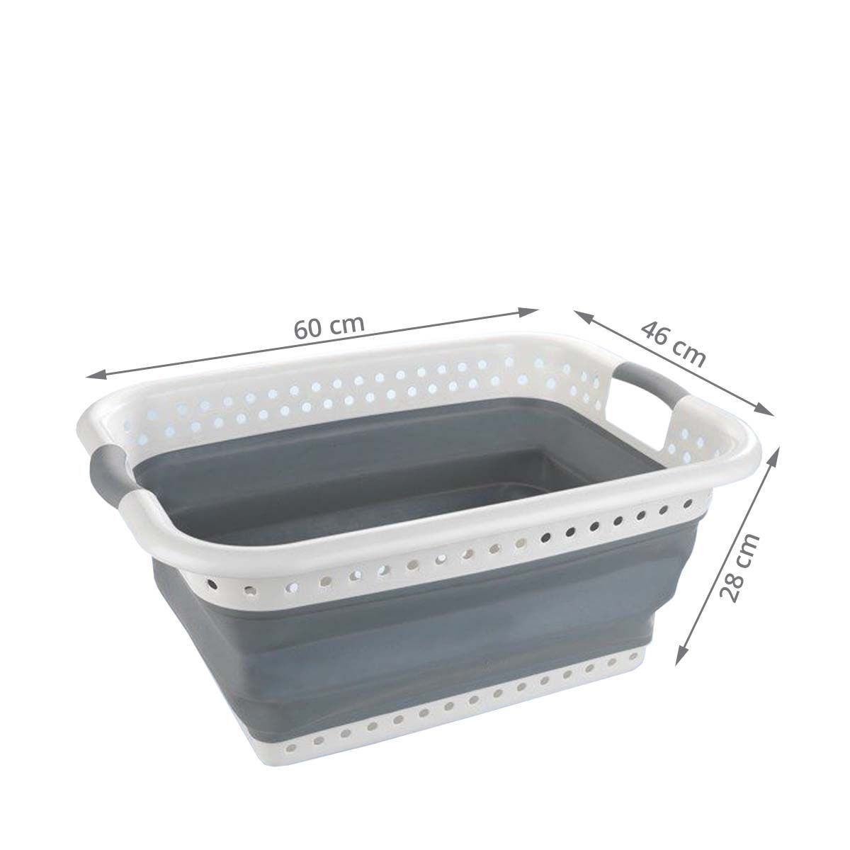 Panier A Linge 2 Compartiment Panier à Linge Pliable BRAMBLE XXL 60x40cm - 50L Capacité Pour Maison Et Camping Bassine Pliable