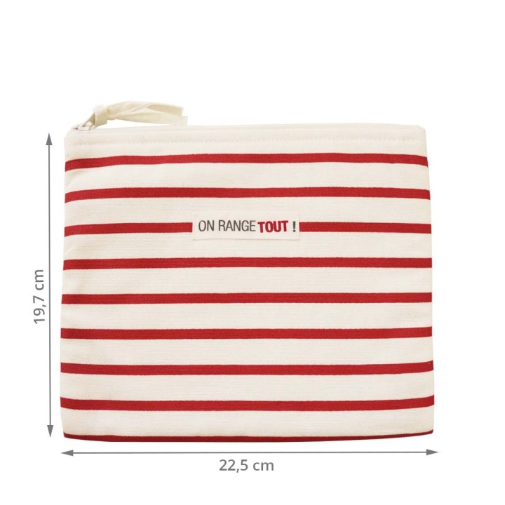 Maxi pochette rayée rouge et blanc - 20x22