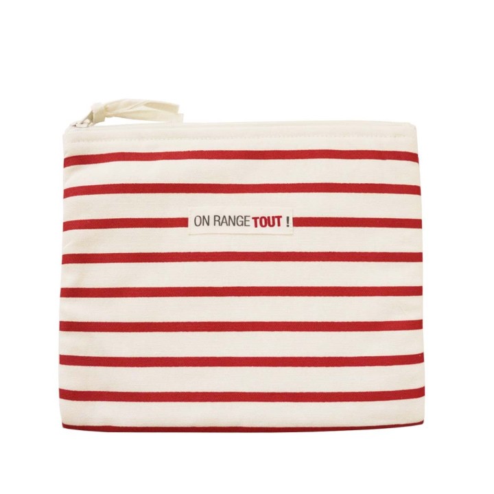 Maxi pochette rayée rouge et blanc - 20x22