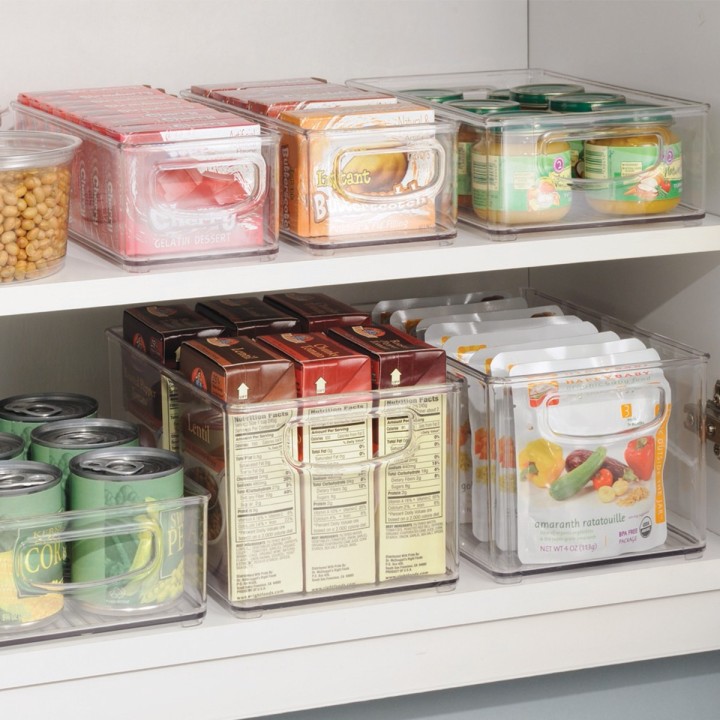 Bac de rangement en plastique transparent