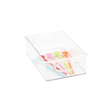 Bac en plastique M transparent et empilable pour organiser placards et tiroirs