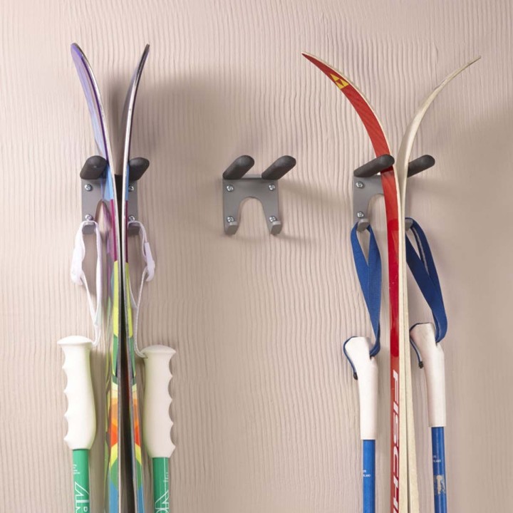 Support mural skis et bâtons - Rangement ski