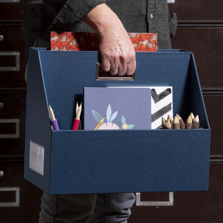 Casier interne pour bureau partagé - En carton bleu