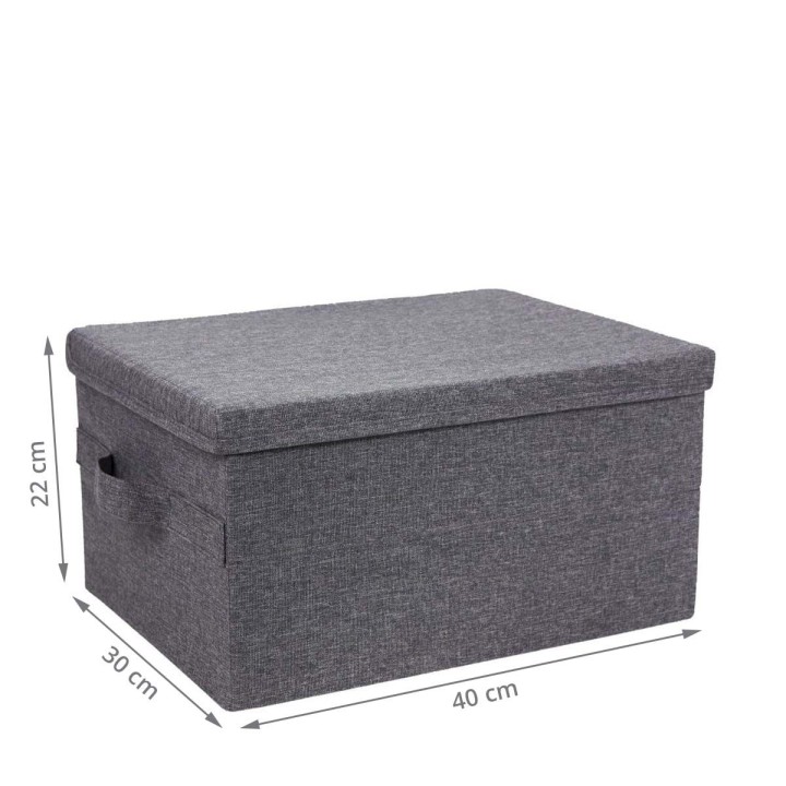 Boîte de rangement avec couvercle - En tissu - 22x30x40