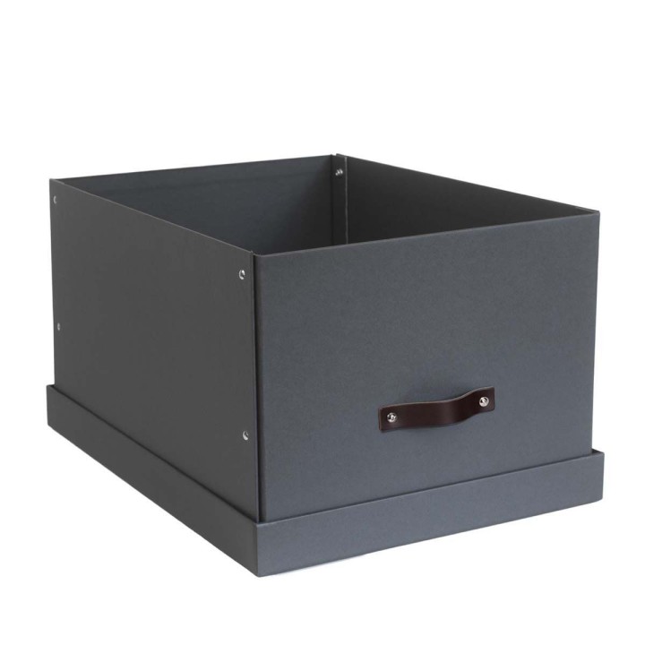 Grande boîte de rangement en carton gris - 28x38x50