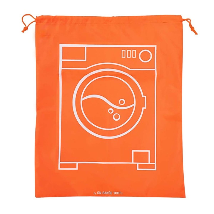 Sac à linge sale orange fluo - 61 x 49