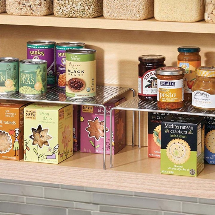 2 demi-étagères de placard superposables ou extensibles en métal - Cuisine