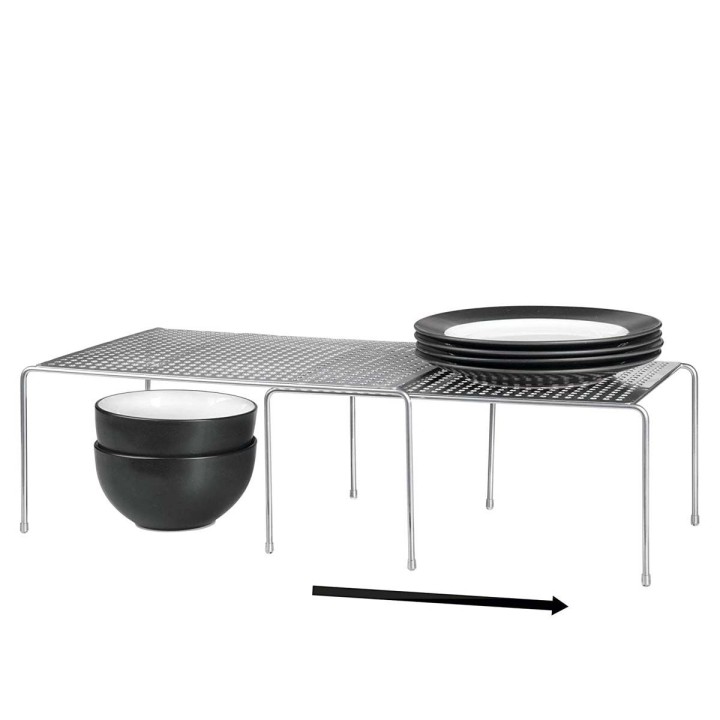 2 demi-étagères de placard superposables ou extensibles en métal - Cuisine