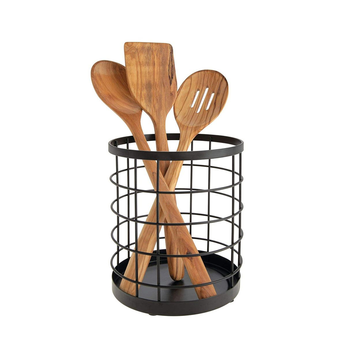 Pot à ustensiles en métal noir - Cuisine - 15cm diam