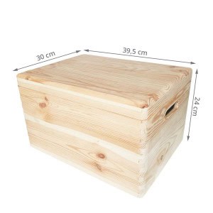 Detail of Caisse de rangement en pin FSC avec couvercle L