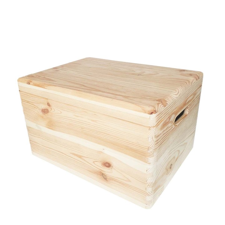 Boîte de rangement en pin avec couvercle - 23x40x30