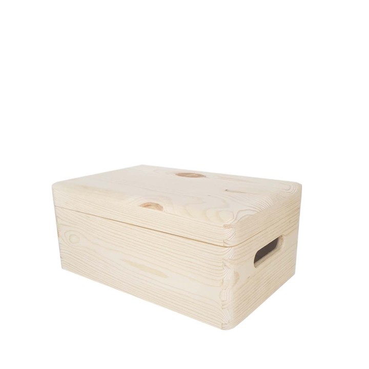 Caisse en bois avec couvercle - 14 x 30 x 20
