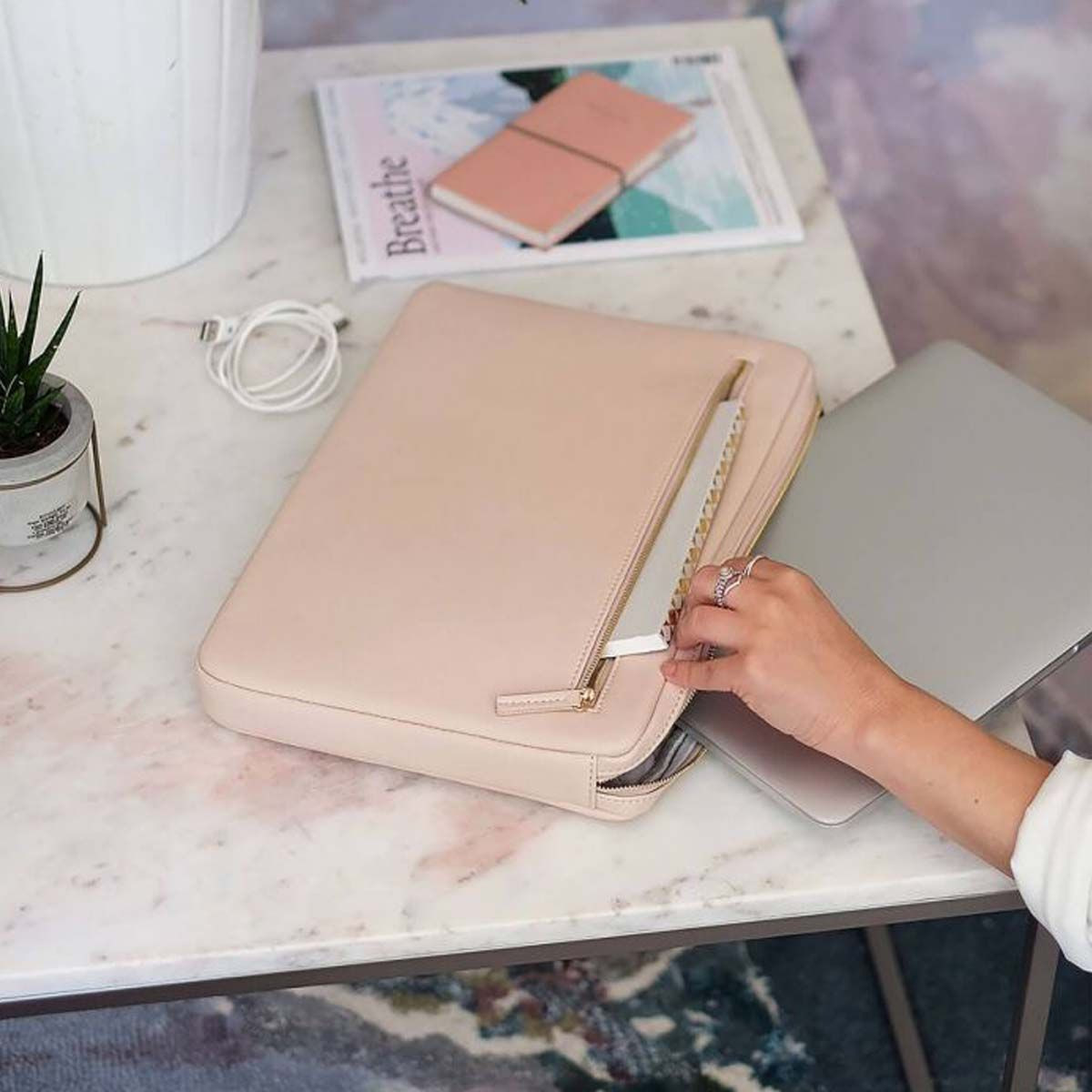 Housse Néoprène Pour Ordinateur Portable 13" - Rose, Double Fermeture éclair, Protection Anti-rayures Et Légère