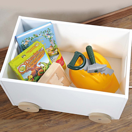 Caisse A Jouets En Bois A Roulettes 30x35x50