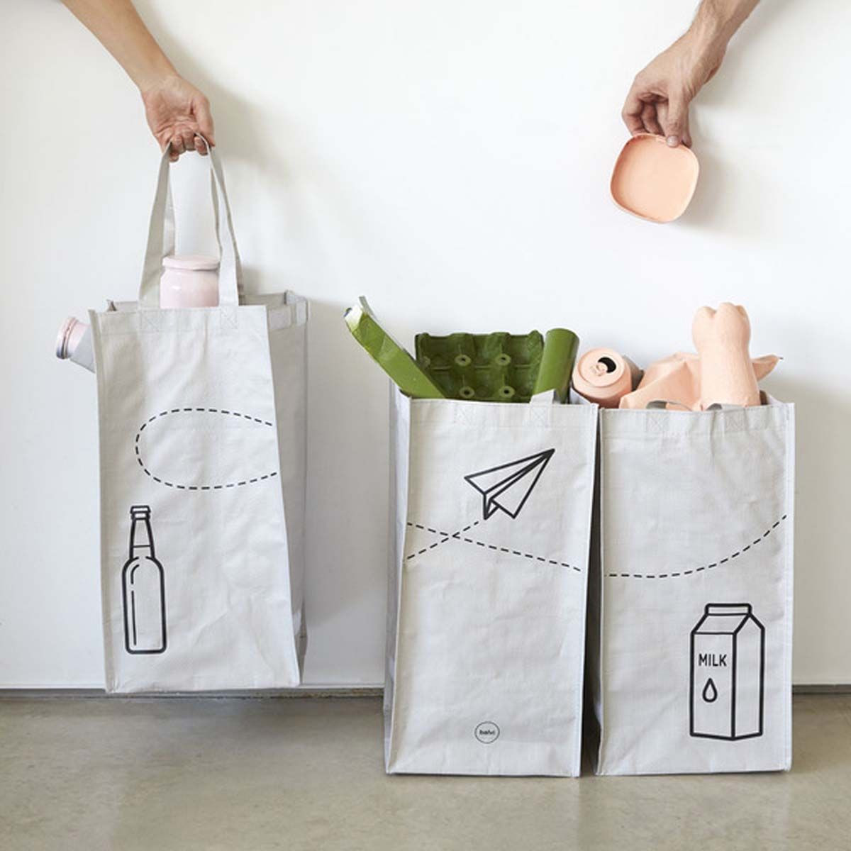 3 sacs pour tri sélectif Recyclage