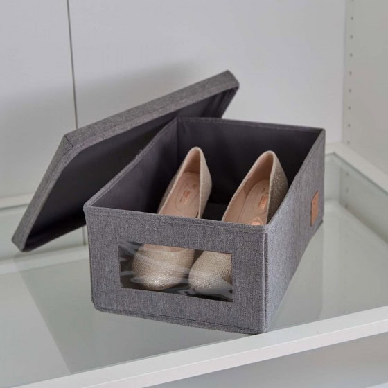 Boîte à chaussures en tissu avec fenêtre Rangement chaussures