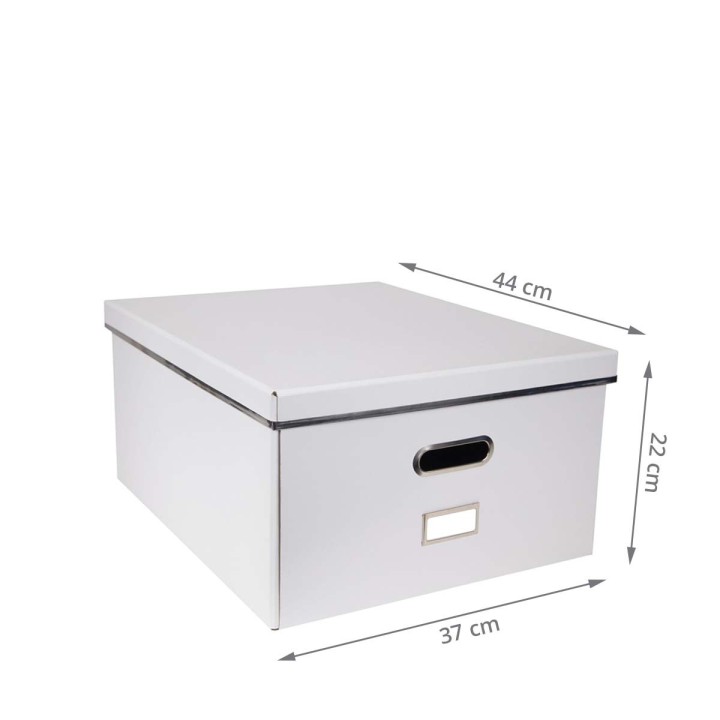 Boîte de stockage en carton blanc avec poignée - 22x44x37