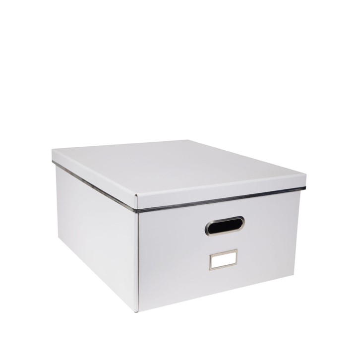 Boîte de stockage en carton blanc avec poignée - 22x44x37