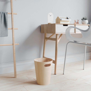 Detail of Poubelle de bureau en bois crème