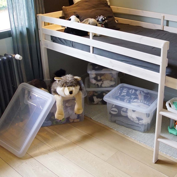Boîte de rangement en plastique transparent 52 litres - 35x59x39