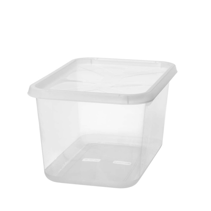 Boîte en plastique transparent avec couvercle 44 litres