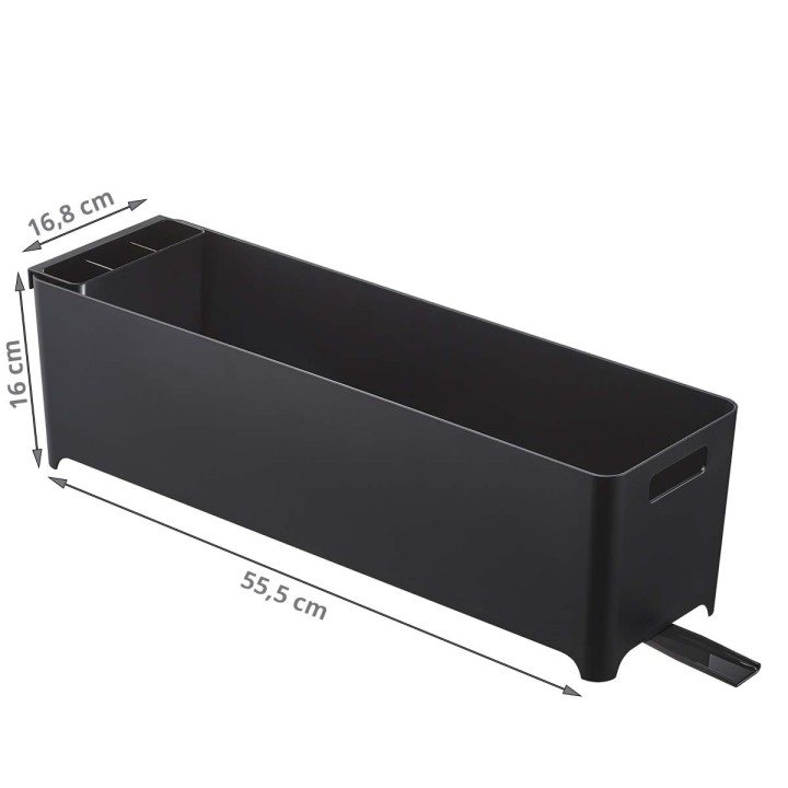 Egouttoir de cuisine long et étroit noir -  55x16x16