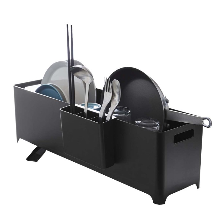 Egouttoir de cuisine long et étroit noir -  55x16x16