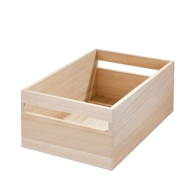 Bac de rangement en bois léger hêtre L