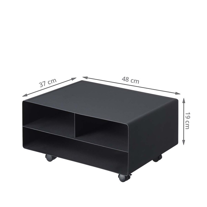 Caisson à roulettes pour imprimante - Noir