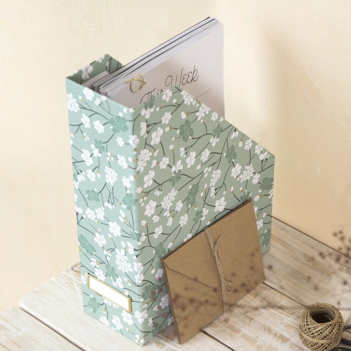 Range dossiers papier japonais avec étiquette - 32,5x25x10