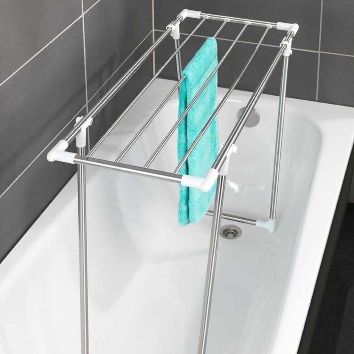 Etendoir à linge de douche en inox - Extensible