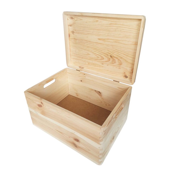 Boîte de rangement en pin avec couvercle - 23x40x30