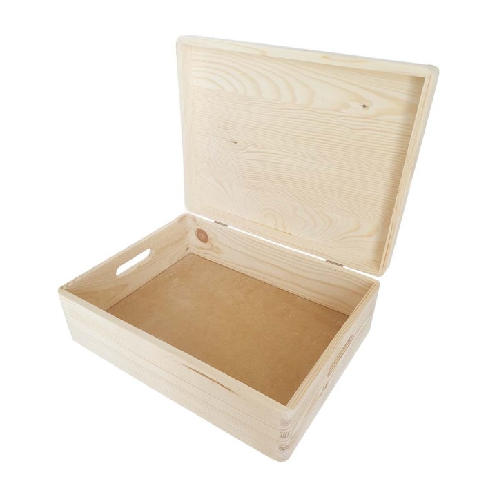 Boîte de rangement en pin FSC avec couvercle - 14x40x30
