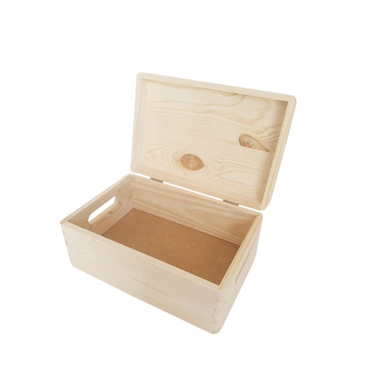 Caisse en bois avec couvercle - 14 x 30 x 20