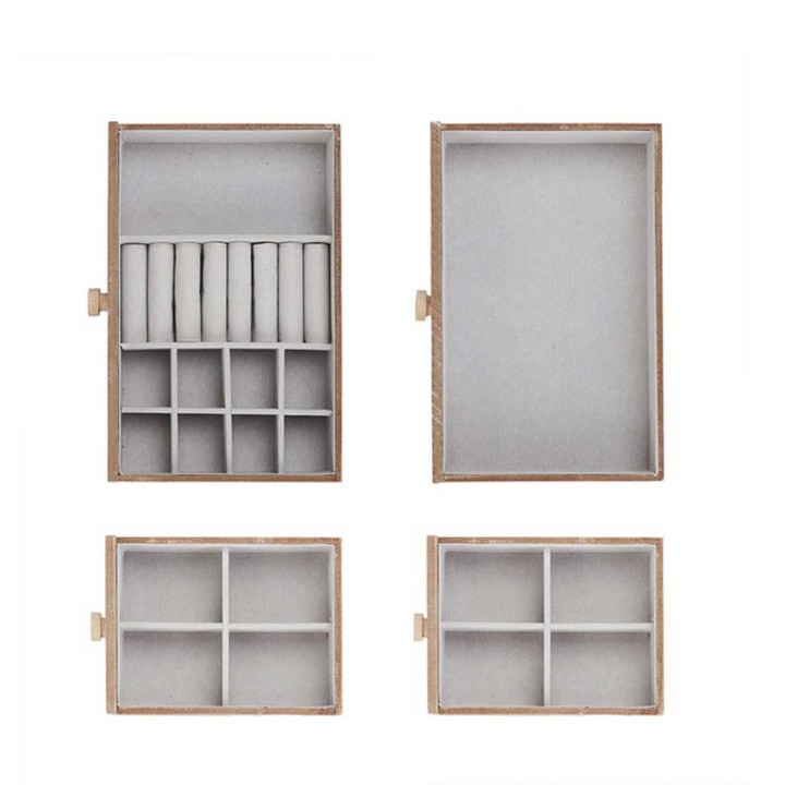 Coffret à bijoux en bois - 4 tiroirs